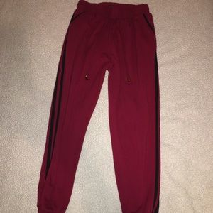 Red and black joggers